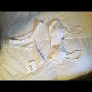 Zaful white scoop neck thong bikini set (w/tags)